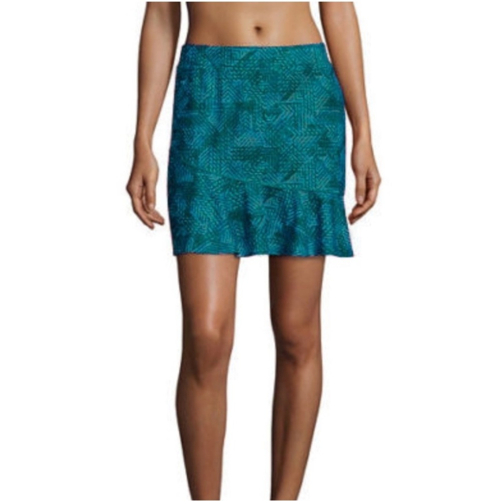 Made for Life Green/Black Geometric Print Golf Skirt with Attached Shorts